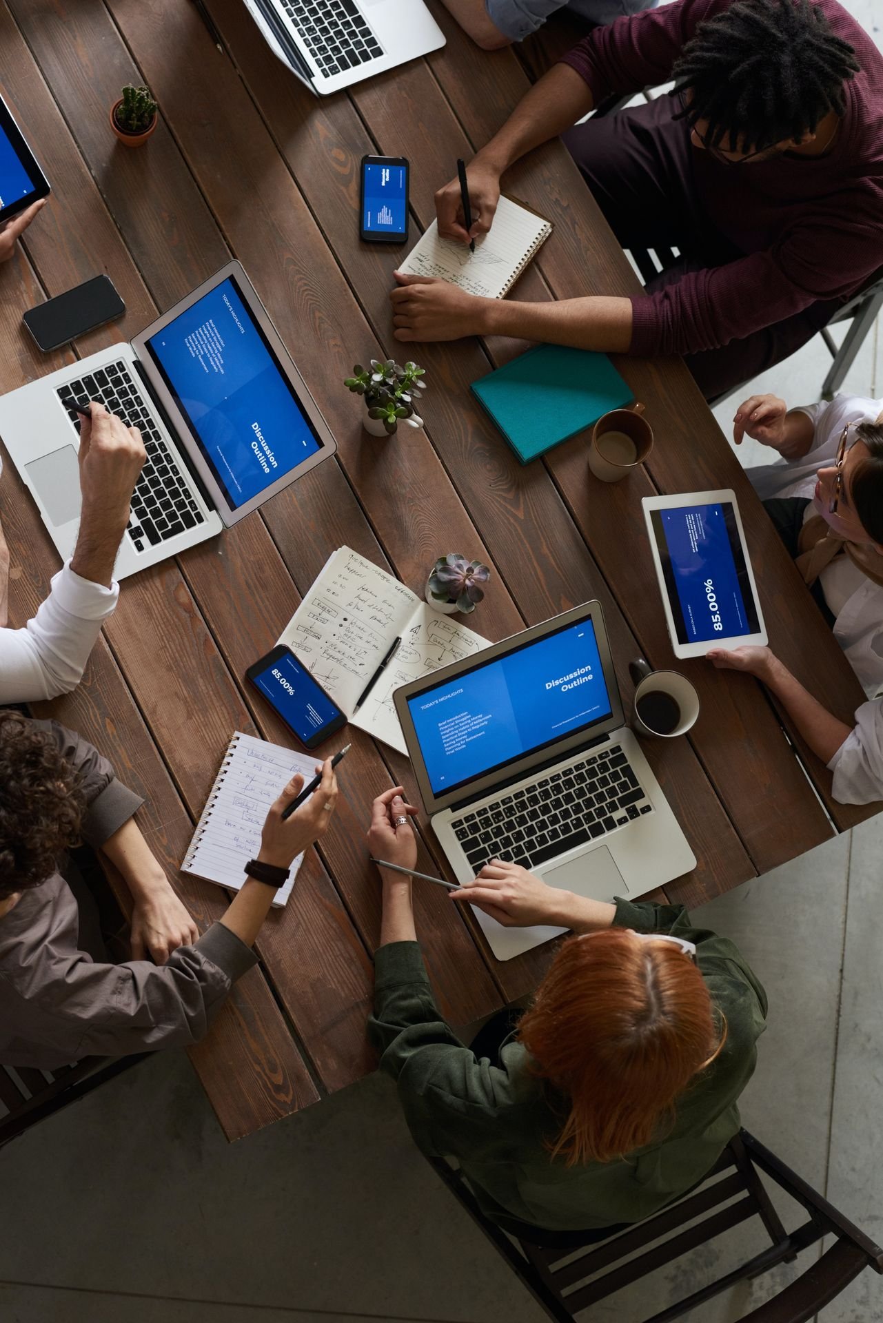 Our consultants working with a client team